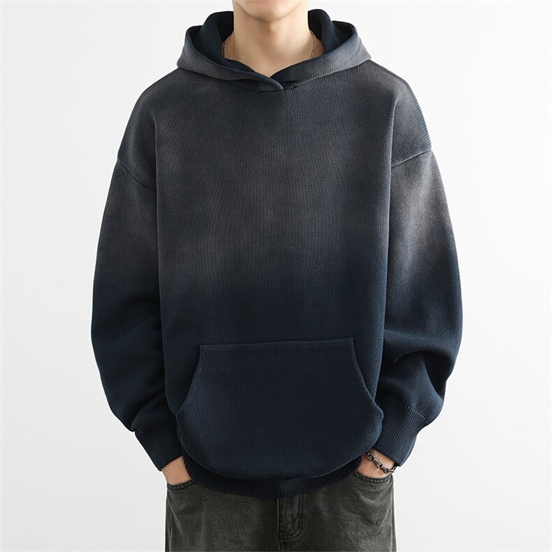 水洗棉！高品质连帽卫衣男士加厚扎染撞色休闲外套W6619P95,男装卫衣,星座914