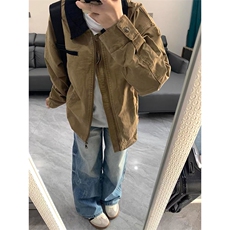 网图有货美式复古卡其色宽松工装夹克男底特律外套上衣A893-P58，男装夹克，星座1505
