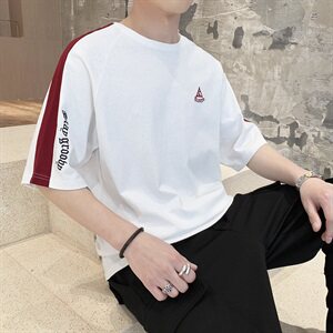短袖t恤男士2021夏季新款青少年半截袖汗衫潮流上衣DS350TP25图片
