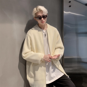 ！棒球领双拉链开衫针织毛衣男 CP16-特p55图片
