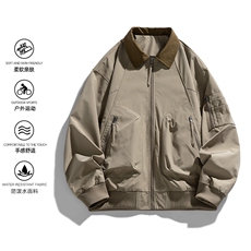 白底夹克男款解构弯刀短款外套廓形翻领棒球服JK02557-P70，男装夹克，星座308B-2