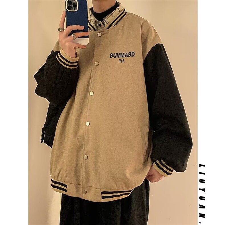 春季男士新款外套2023夹克潮流帅气宽松棒球服JK07504-P55,男装夹克,星座308B-1