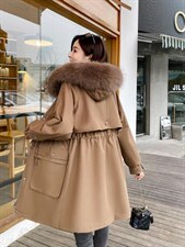 大毛领派克服和派克羽绒服，女装羽绒服，名迅