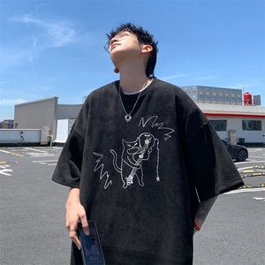 量大优  供视频  重磅麂皮绒短袖T恤男 JPDX234-特P19图片