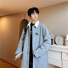 FY5012J-P98限价138M-5XL加绒羊羔绒中性风衣长款大码宽松过膝，男装风衣，星座116