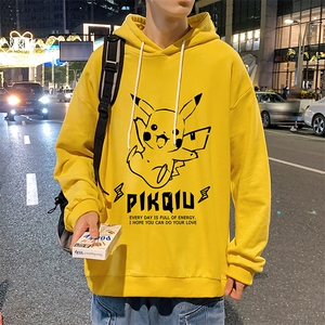 WY2078-P35 加绒款-P40 纯棉连帽卫衣男大码运动帽衫宽松薄外套男图片