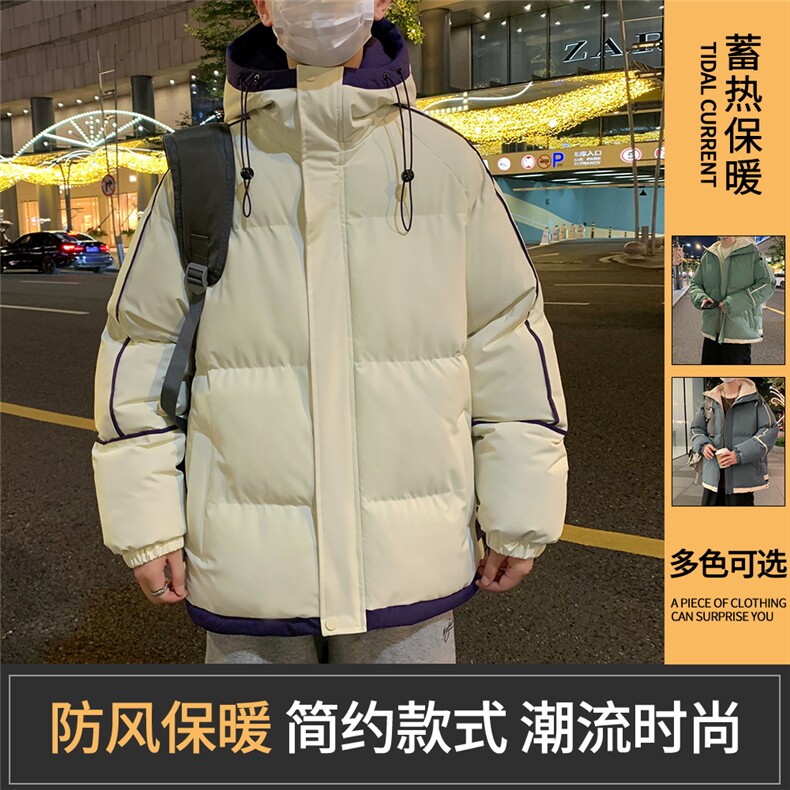 夜景 中性风情侣款棉衣2026冬季宽松加厚外套男 A436-3096-P80图片