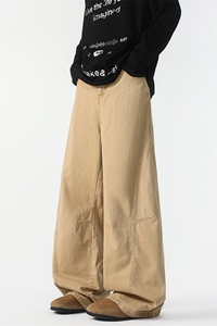 8XL-M 工装裤男秋季日系男直筒宽松阔腿休闲弯刀裤子男K9177P65图片