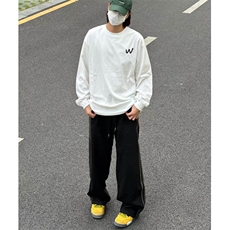 竖条纹休闲裤男女韩版潮流高街帅气百搭2025春季ins长裤K6098-P45，男装休闲裤，星座412-1