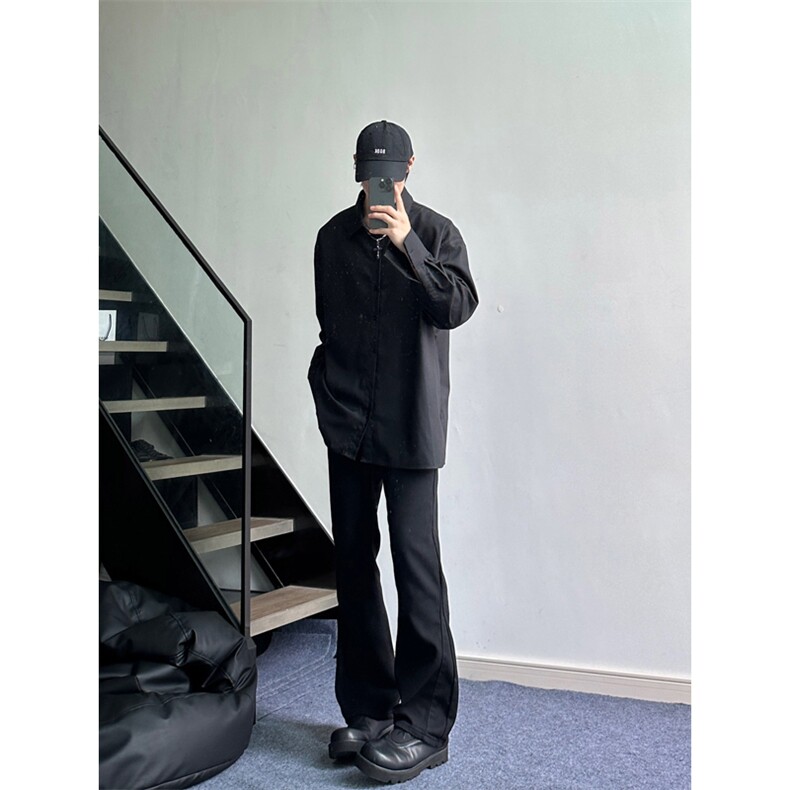美式ins高街暗黑小众百搭喇叭裤休闲牛仔裤K2305-P55控78,男装牛仔裤,电商A062