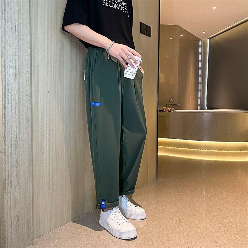 夏季新款时尚潮男百搭休闲跑量款冰丝裤图片