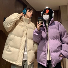 EQ355灯芯绒字母条棉衣外套男女学生冬季加厚面包服2024新款棉服，男装棉衣，电商C306-1