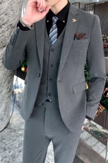 西服套装男西装男士商务休闲职业装修身新郎伴郎结婚三件套礼服潮，男装西服套装，星座505-2（原电商A260-1)