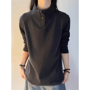 新款男士秋冬季纽扣德绒休闲长袖卫衣T恤上衣打底1008-WL803-P35图片