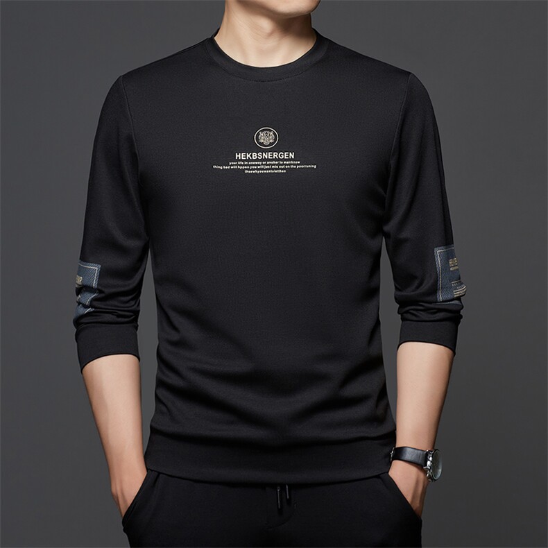 男式2023秋季新款长袖T恤男休闲男装圆领卫衣打底衫MY2202-P53,男装卫衣,星座1105-3
