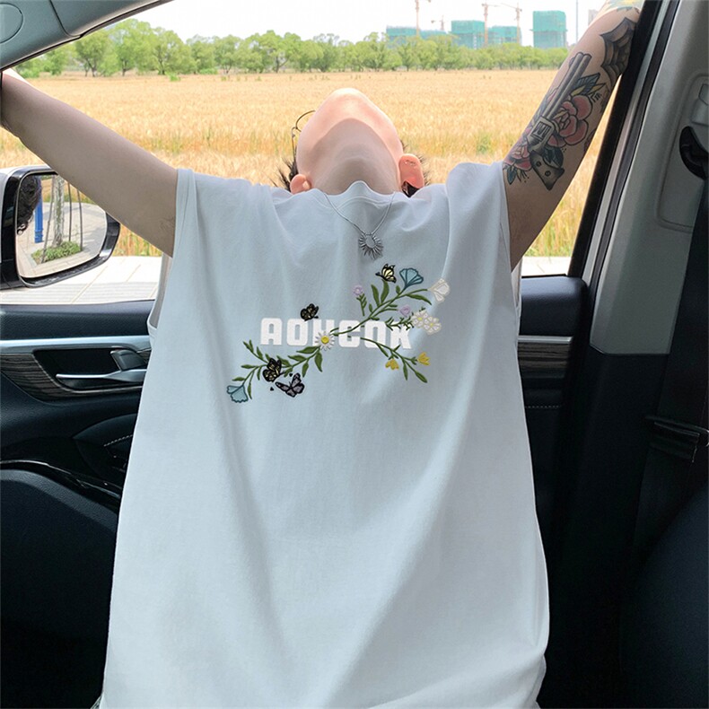可48小时发货支持抖音得物来样二开240克重磅美式纯棉背心无袖t恤图片