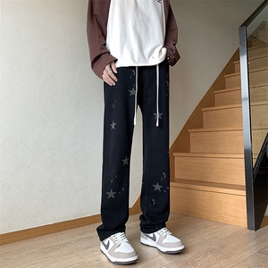牛仔裤男秋季新款港风宽松直筒裤阔腿裤K2361-P48图片