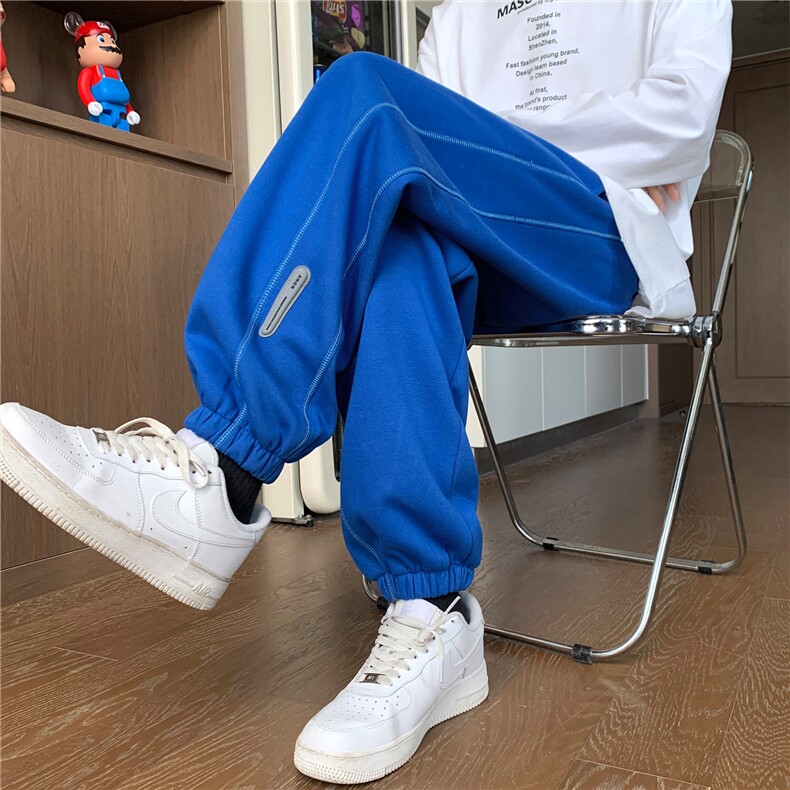重磅束脚卫裤男秋季潮牌长裤宽松运动休闲裤子A166-YK029-P50控68,男装休闲裤,电商A166