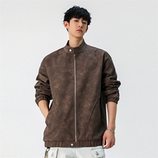 美拉德机车PU皮衣外套春季新款美式复古宽松夹克A406JK6001P75，男装夹克，星座309（原A406）