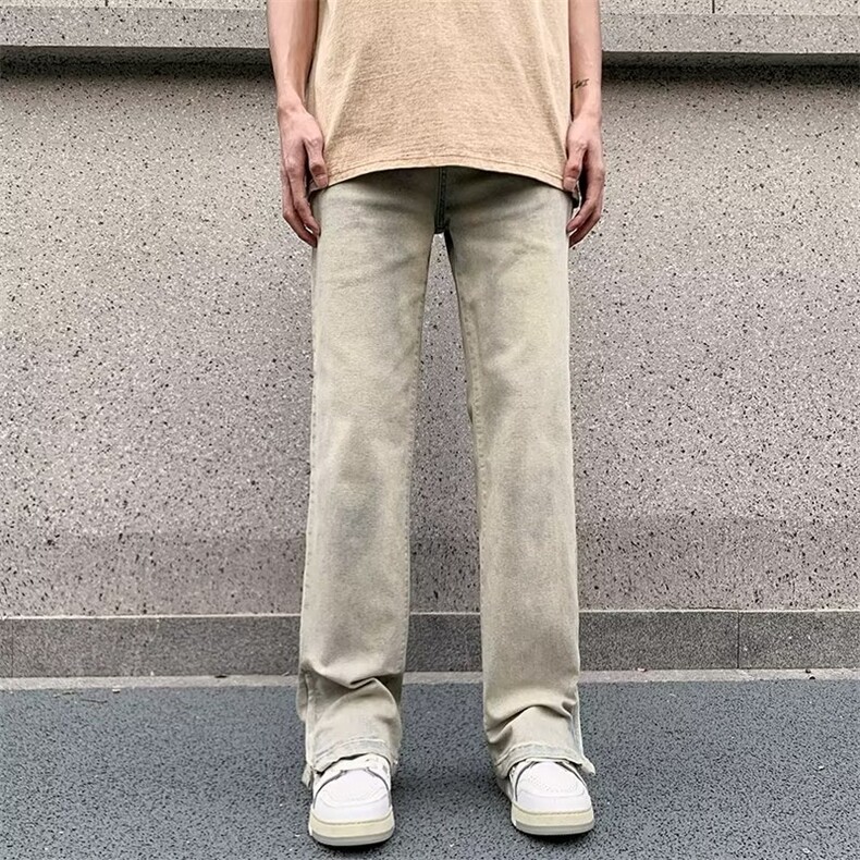 美式vibe裤子高街水洗牛仔裤男设计感小众拉链裤N755P55,男装牛仔裤,星座1116-2