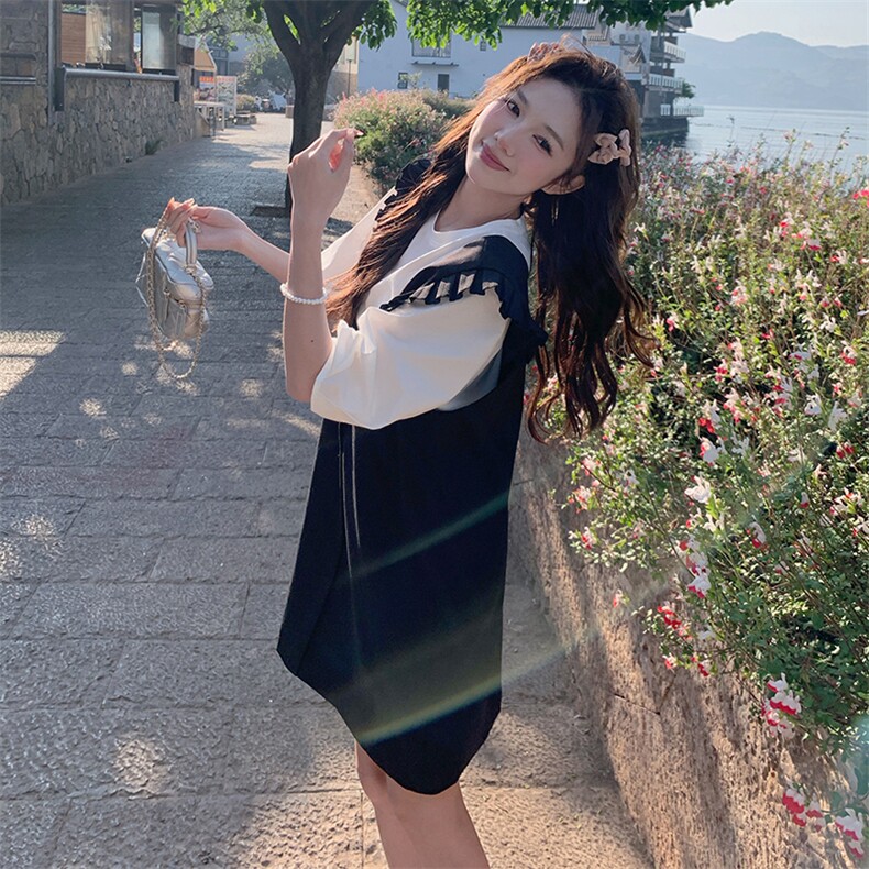 【已出大货】2024夏季新款甜酷减龄背带裙两件套时尚套装连衣裙仓,女装连衣裙,C位