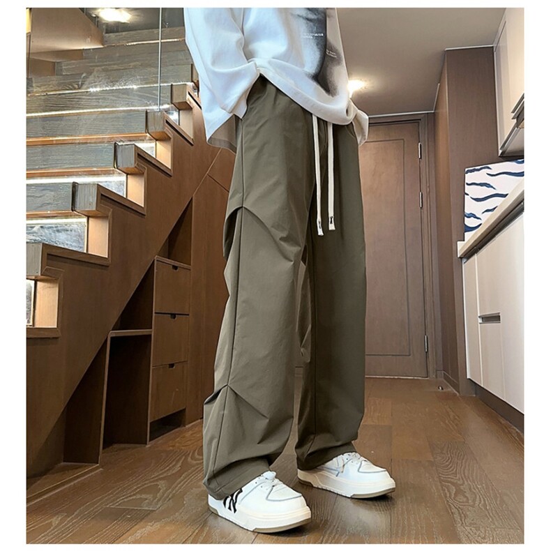 酒店风男秋新款冲锋裤潮牌宽松直筒垂感美式时尚休闲裤P40大货足,男装休闲裤,电商B388