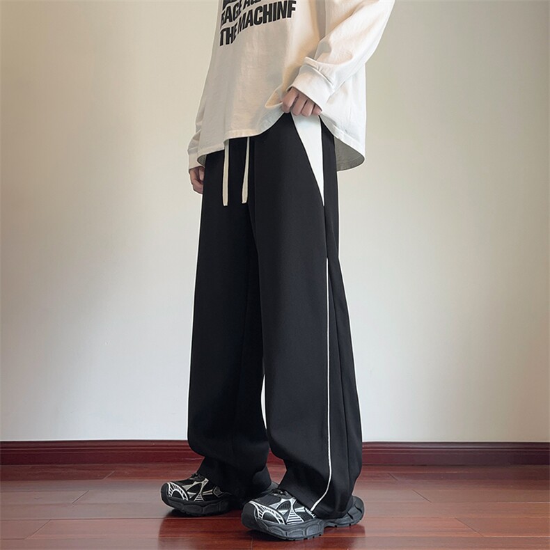 2024秋季新款潮流菠萝格拼接宽松休闲卫裤B315-K108-特p35控68,男装休闲裤,电商B315