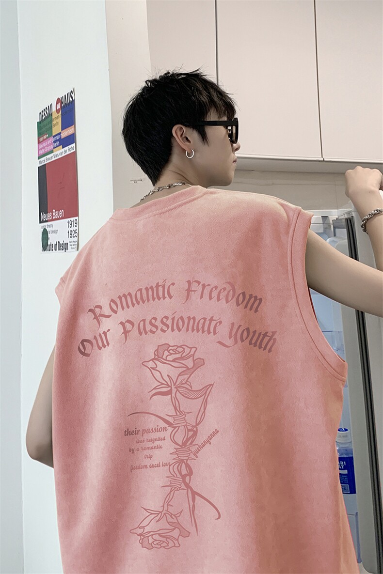 量大优可提供视频2024夏季美式麂皮绒背心D223A-BP2401-P18,男装背心/马甲,电商019-1