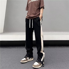 休闲长裤男款夏季薄款直筒微喇裤子美式vibe潮牌运动裤K0494-P40，男装休闲裤，星座308B-1