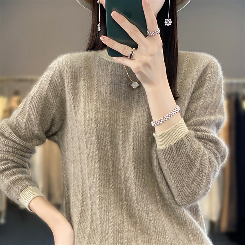 S-2322秋装新款宽松显瘦长袖内搭洋气外穿羊毛衫,女装羊毛衫,蒙莲贝斯