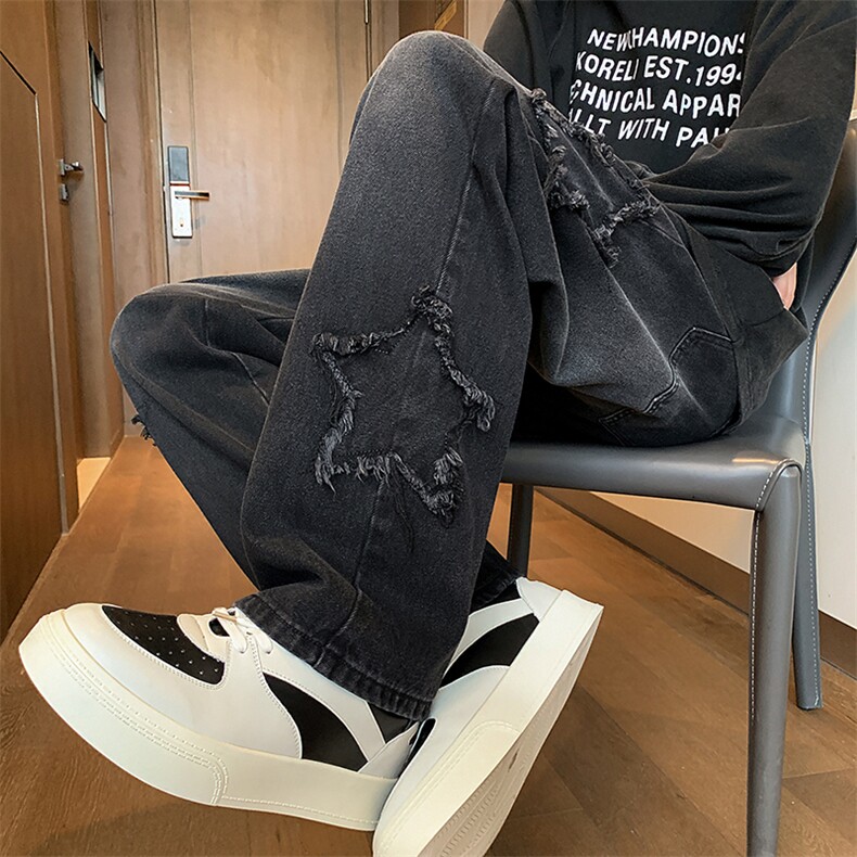 刺绣牛仔裤直筒B342-K9002-P50控68直播品质,男装牛仔裤,电商B342