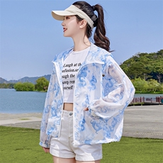 2025年夏季新款防晒服短款印花RF2C290-5826#-P85-K138，女装防晒衣，蝶眷