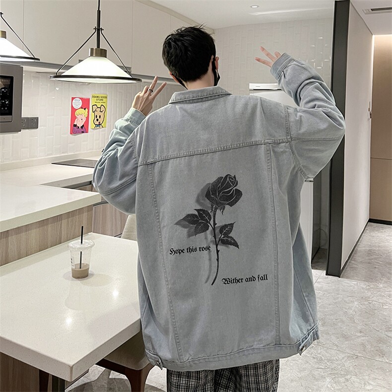 牛仔夹克男大码牛仔外套男茄克NJ77279-P60加绒款-P75,男装夹克,电商A040