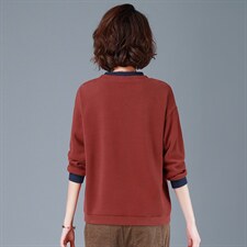 2022年春季新款潮韩版假两件卫衣女宽松显瘦长袖上衣服女士打底衫，女装卫衣/绒衫，简韵佳