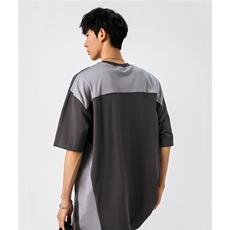 凉感双色拼接设计羽毛球球服大码M-5XL短袖T恤男DX78029P50控78，男装T恤，星座227-7