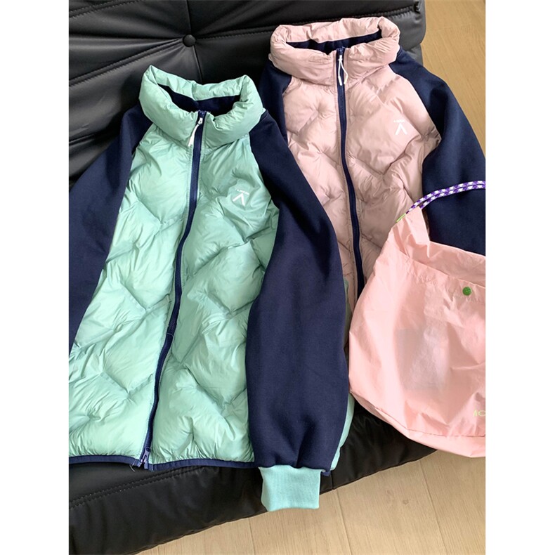 高品户外情侣P棉气绒服拼接轻薄防泼水棉衣棉服男女A1074-P118,男装棉衣,星座1505