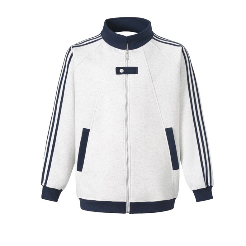 抖音得物品质秋冬美式高街重磅结构拼接织带翻领卫衣夹克外套W113，男装夹克，电商A486-1