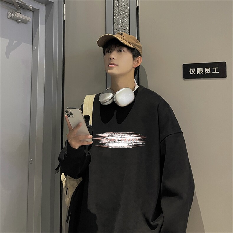 特P25控48 秋冬新款男士圆领卫衣宽松休闲日常百搭上衣WQ2462图片