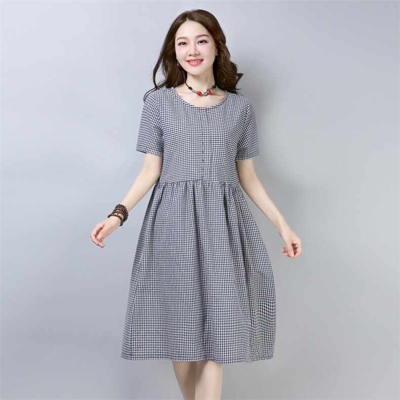 连衣裙2021年夏季短袖中长款韩版修身显瘦优雅可爱,女装连衣裙,小林双子