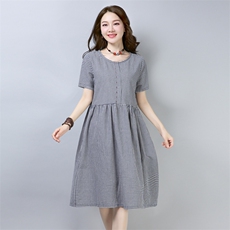 连衣裙2021年夏季短袖中长款韩版修身显瘦优雅可爱，女装连衣裙，小林双子