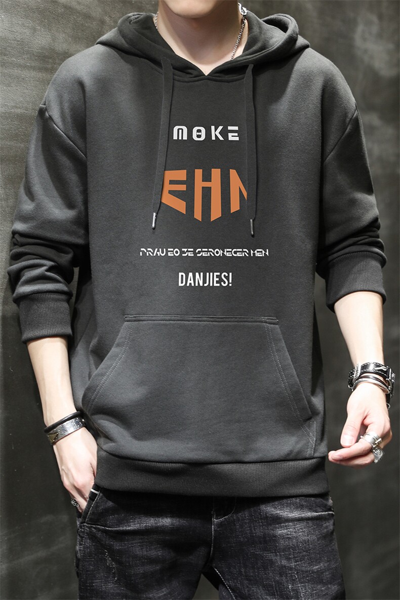 春秋连帽卫衣男青少年韩版宽松潮流套头衫时尚长袖外套DF173T,男装卫衣,电商A102