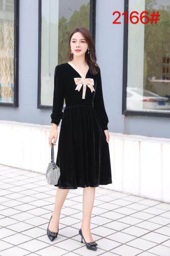 秋季新款～手感丝绒连衣裙，女装连衣裙，罗兰春天