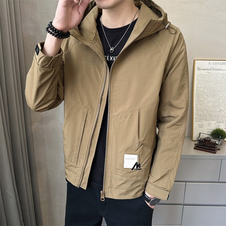 2308P105春秋连帽夹克冲风衣男士贴标小外套,男装夹克,星座414（原B263）