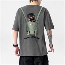 2021夏季新大码无影墙日系男T恤已注册卡通印花宽松短袖T1084-P25，男装T恤，电商A001