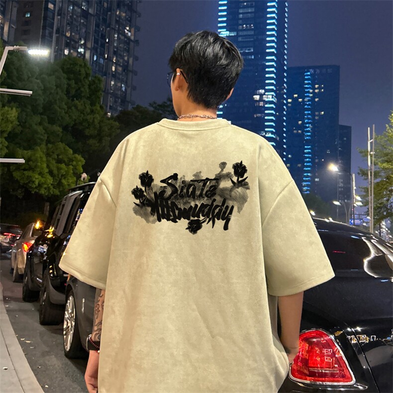 量大优供视频重磅麂皮绒短袖T恤男JPDX228-特P19,男装T恤,电商B367