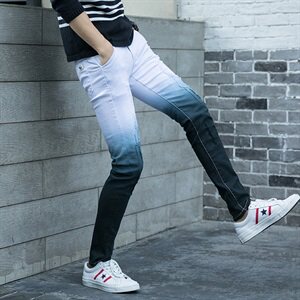 2021春夏款刺绣弹力牛仔裤男宽松小脚裤QT6027-9996图片
