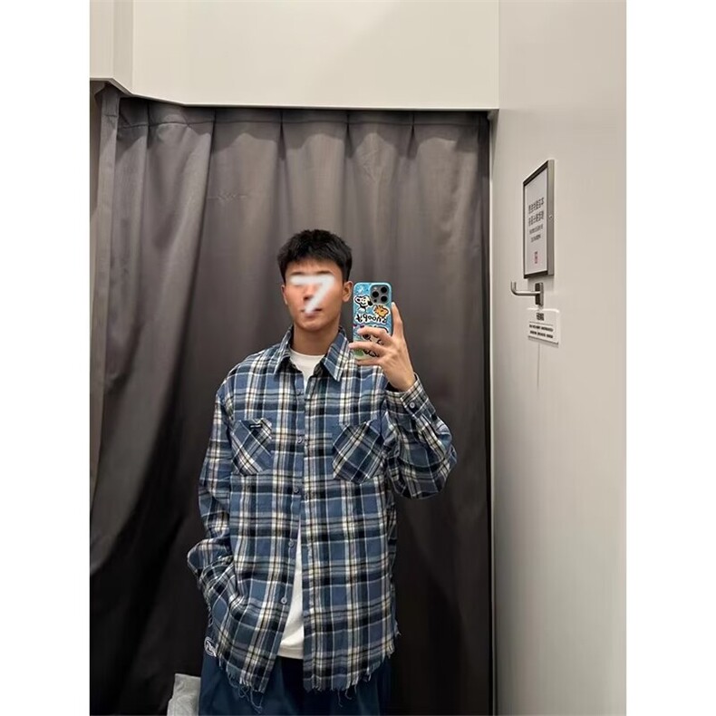 网络图现货！cleanfit格子衬衫高级设计感小众情侣衬衣RB326-P48,男装衬衫,星座1005-6