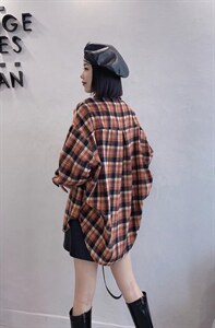 磨毛格子衬衫图片