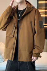 中性风工装冲锋衣男高品纯色宽松夹克外套DSA157B-J91-P60，男装夹克，电商A157B