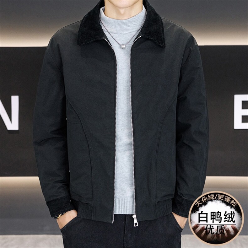 男潮牌短款羽绒服2025新款痞帅翻领夹克外套,男装夹克,星座914
